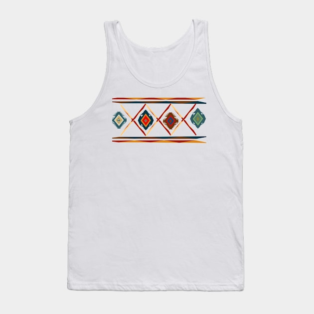 Southwestern Motif in Beige Tank Top by RoxanneG